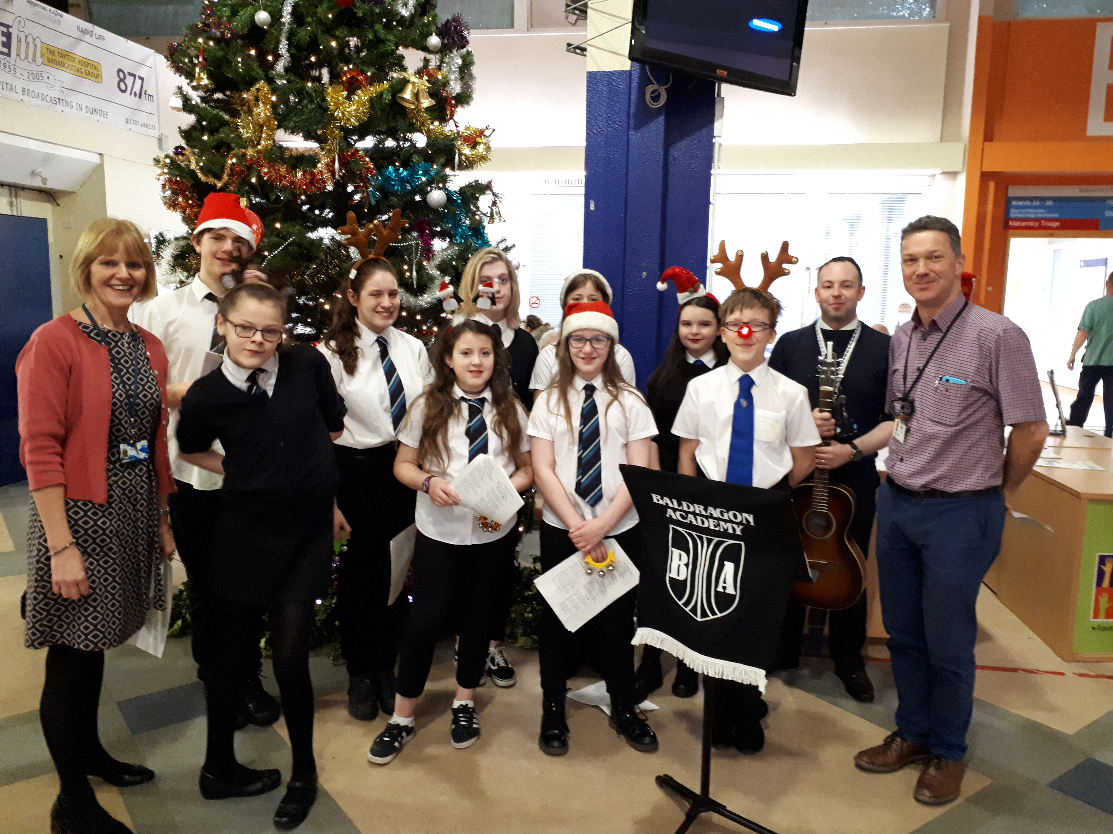 Carol singing at Ninewells